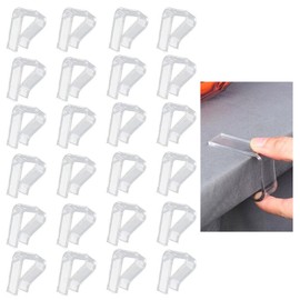 MEZOKUCEL 24 Pieces Transparent Clear Tablecloth Clips Plastic Table Cloth Clips Windproof Table Cover Holder Clamps Table Cloth Holder for Christmas Home Wedding Party Indoor Outdoor (Small)