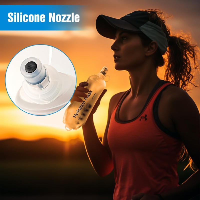 AXEN 250ml Soft Flask TPU Foldable Running Hydration Flask, Soft