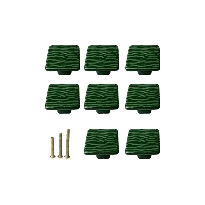 M MIMHOOY 8 Pack Green Cabinet Knobs & Drawer Pulls