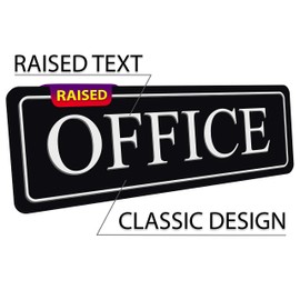 The Office sign for door or wall — Office sign for Business and Home Design — Black Office signs for door or wall — Large Raised Text OFFICE — self-adhesive 9×3 in — by MolnijaPro