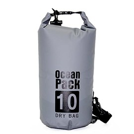 YDYJKI Floating Waterproof Dry Bag for Travel 5L/10L/20L/30L, Roll Top Sack Keeps Gear Dry for Kayaking, Rafting, Boating, Swimming, Camping, Hiking, Beach, Fishing (Grey, 10L)