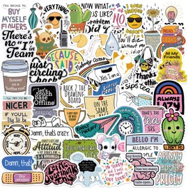 Sarcastic Sticker Set, 50 Pieces, Cute Decoration for Car, Laptop, Skateboard, Bicycle, Moped, Motorcycle, Bicycle, Computer, Suitable for Adults and Children