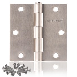 24 Pack Satin Nickel Door Hinges Brushed Nickel 3.5 x 3.5 Inch Door Hinge for Interior Door with Square Corners, 3 1/2 Inch Door Hinges for Residential Doors