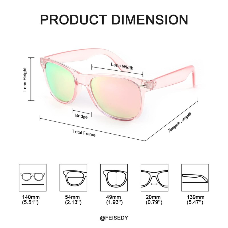 FEISEDY B1858 Great Classic Polarized Sunglasses, Men's, Wellington Shape, Women's,