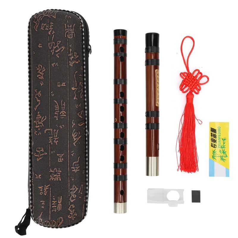 GKey Bamboo Flute Refined Chinese Wind Lettering Instrument Dizi Kit