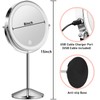 KuMers Lighted Makeup Mirror with Magnification, 10X 8’’Rechargeable Double Sided