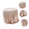LIFKOME 1pc Rose Gold Sequin Tablecloth Decorative Table Cover for