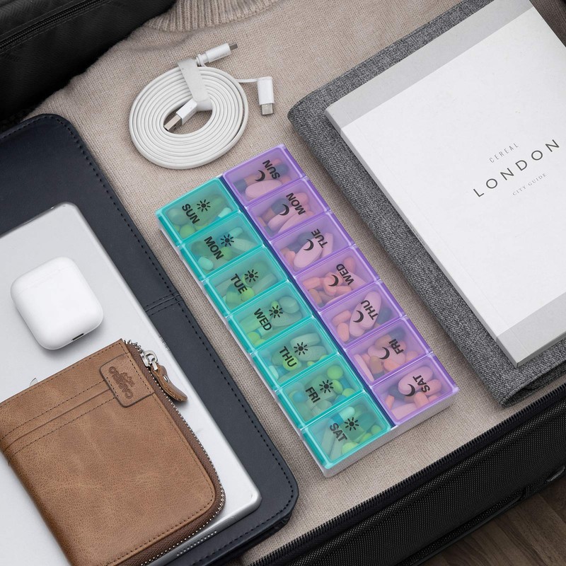 DANYING Large Pill Organizer 2 Times a Day, Weekly Pill