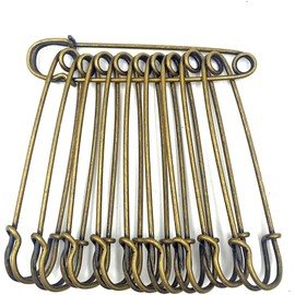 30Pcs Large Metal Safety Pins,Metal Spring Lock Pins Brooches Wire Safety Blanket Pins,Large Metal Safety Pin,Heavy Duty Large Safety Pin,Large Safety Pin Safety Blanket Pin,Large Safety Pins,Brown