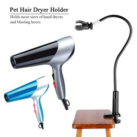 Joyzan Pet Hair Dryer Clip, Dog Pet Grooming Table Hair Dryer Stand Holder Adjustable Flexible Arm Hose Tube Holder 360 Degree Rotation with Clamp Dog Shower Accessories