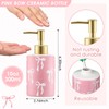 Reallnaive Pink Bow Soap Dispenser Cute Coquette Hand Soap Dispenser