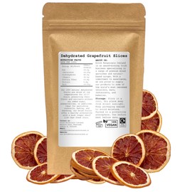 Dehydrated Dried Grapefruit Slices Wheels | 100% Natural | Approx 15 + Slices | Dried Grapefruit Wheels For Cocktails, Cakes, Decoration, Baking, Fruit, Tea, Wreaths | Gluten Free | 1.41Oz | 40 Grams