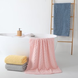 REDKISS REDKISS 4 Pack Microfiber Bath Towels - Extra Large Waffle Towels Set for Bathroom, Super Absorbent Towel Set of 4 Lagre, Quick Dry Bathroom Towel for Spa, Gym,Travel, Lint Free, Ultra Soft, 4 Color