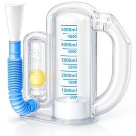 Incentive Spirometer-Incentive Spirometer Adult Breathing Exercise Device for Lungs,Deep Breathing Trainer for Children and Adults,5000ml Capacity Measurement with Flow Indicator