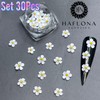 HaFloNa Set 30Pcs White 3D Flowers For Nails, Apricot Handmade