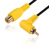 SinLoon Short RCA Cable, 2-Pack 90 Degree RCA Male to
