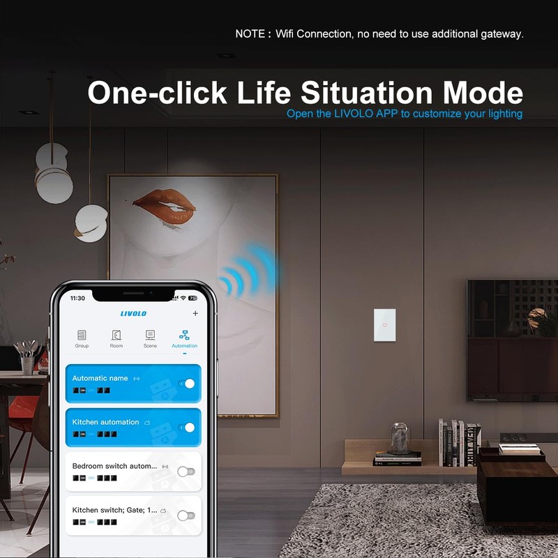 Smart Light Switch, LIVOLO WiFi Touch Wall Switch for Smart