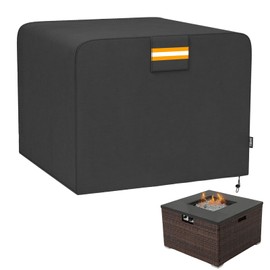 EVRBUL 32"L x 32"W x 24"H Square Patio Gas Fire Pit Table Cover Heavy Duty 420D Waterproof Outdoor Fire Pit Cover Fire Table Cover for 28 / 30 / 32 Inch Square Fire Pit Tables