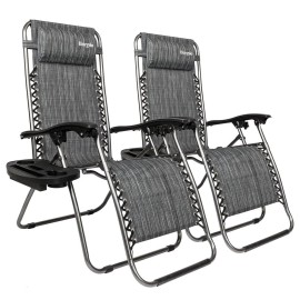 Large Zero Gravity Chair Lounge Patio Chairs Lawn Chairs /w Cup Holder Folding