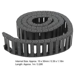 Cable Tow Chain Wire Carrier 10 x 30 mm Inner Dimensions 1 m Length with End Connector for CNC