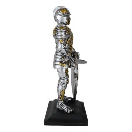 Medieval Swordsman Roccoco Italian Knight Figurine 8" Suit of Armor Coat Of Arms