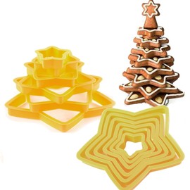 12-Piece Star Cookie Cutters, Fondant Doughnut Cookie Cutters Set, Christmas Star Cookie Cutters Set, Autumn Cookie Cutters, for Christmas Tree, Gift, Cookie Tower