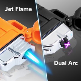 3 Pack Waterproof Lighter Outdoor Windproof Torch Lighter Dual Arc Lighter Butane Electric Lighter USB Rechargeable Lighter Flameless Plasma Lighter Camping Hiking Adventure Survival Tactical Gear