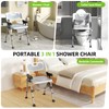 3-in-1 Shower Chair for Seniors, Foldable Bedside Commode, Height Adjustable