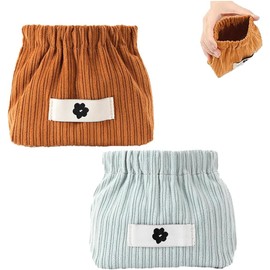 2PCS Bolsa De Almacenamiento Elástica De Pana, Bolsa De Lápiz Labial De Pana, Accesorios Para El Cabello Pequeños Artículos Organizador De Joyas, Bolsa De Cosméticos Bolsa Pequeña (A)