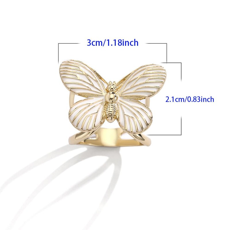2PCS Bee and Butterfly Silk Scarf Ring Brooch Shawl Clips