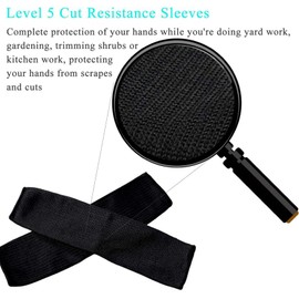 Protective Arm Sleeves, Cut Heat Resistant Arm Protectors Anti Abrasion Safety Armband for Garden Kitchen Work 1 Pair, Black (Large), Large