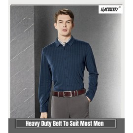 Men Leather Belts Genuine Leather Dress Belt Mens Casual Leather Belt for Jeans Suits with Prong Buckle