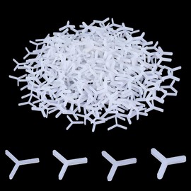 WEBEEDY 800 Pcs Tile Spacers 4 Sizes Plastic Tile Leveling Spacers Set for Tiles Installation, Y Type Reusable Spacer Alignment Wedges for Ceramic, Porcelain & Stone Installation (White)
