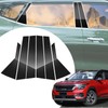 6pcs Glossy Black Exterior Door Window Pillar Posts Molding Cover