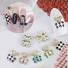 Nail Art Plaid Teddy Bear Character Charms 2-Pack 5 Types / 네일아트 체크무늬 곰돌이 케릭터 파츠 2개입 5종