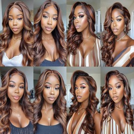 BilltiiWW Light Brown Bundles Body Wave P1B30 Highlight Body Wave Bundles Black and Brown two tone Brazilian Hair Extensions Soft and Silky for Women 16 18 20 Inch