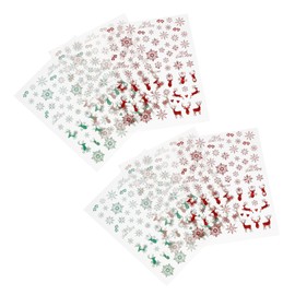 Healvian 6sheets Christmas Nail Art Stickers Snowflake and Elk Design Decals for Festive DIY Nail Art Easy Application for Women