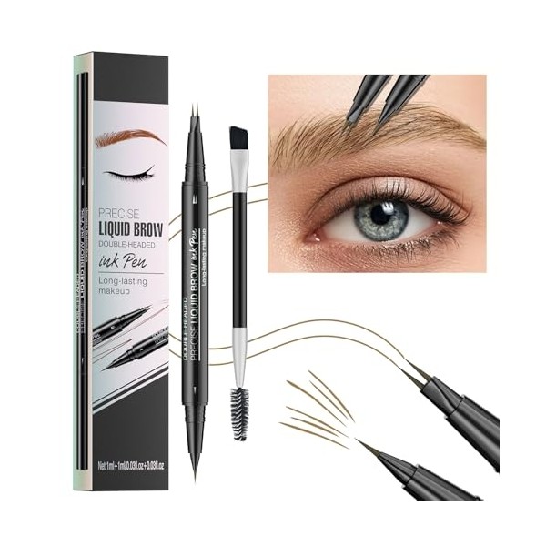 Double Ended Eyebrow Pencil And Brush Set For Natural Sculpted