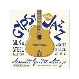 La Bella GJL-BE Gypsy Jazz Silk & Steel, Light - Ball End Acoustic Guitar String 11-51