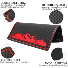 SENSHINE Dash Dashboard Cover Mat for Subaru Forester Accessories 2019-2023 2024 Subaru Crosstrek Impreza 2018-2023 Interior Dash Pad Anti Dust Insert Premium Custom (Red Trim)(with Pattern)