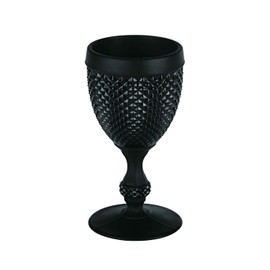 Vista Alegre Bicos All Purpose Frosted Black Goblet, Set of 4.,