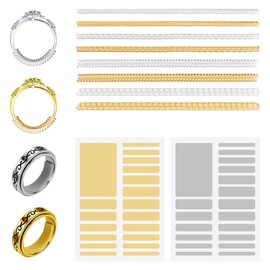 GWAWG 12Pcs Ring Size Adjuster for Loose Rings UK Finger Any Size Ring Sizer Measure Sizes Silver Polishing Cloth Tools for Ring Adjuster Jewelry Size