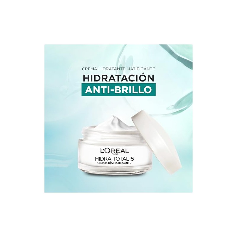 LOreal Paris, Crema Anti-Brillo Hidra Total 5 Matificante, 50Ml