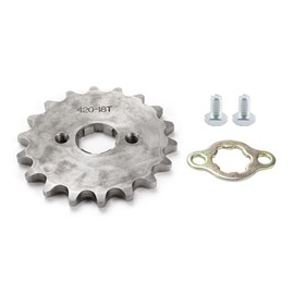 420 18T 17mm Chain Sprocket with Retainer Plate Motorcycle Front Sprocket Gear fits for 50cc 70cc 90cc 110cc 125cc 140cc 160cc Engine Pit Dirt Mini Bikes Go Kart Trail Quad ATVs 4 Wheeler Moped(1 set)