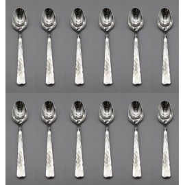 Reed & Barton Stainless Silver Echo Demitasse Spoons - Set of Twelve New
