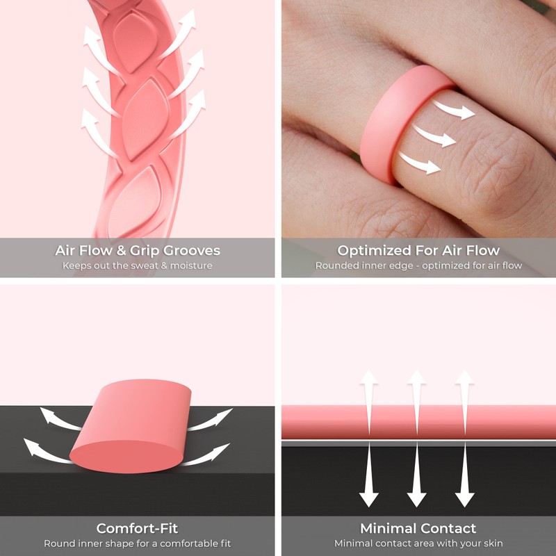Saco Band - Anillo de silicona para mujer, 6 mm
