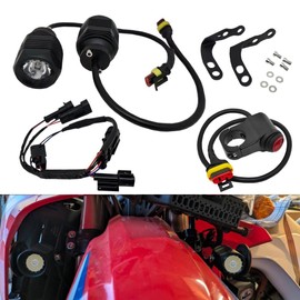 Fsdatongdazi Motorcycle LED Auxiliary Light Kit with Connector Mount Brackets Wire Harness Compatible with Honda CRF300L Rally / CRF250L Rally (2021-current)