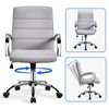 Yaheetech Mid-Back Office Chair with Arms Swivel PU Leather Height