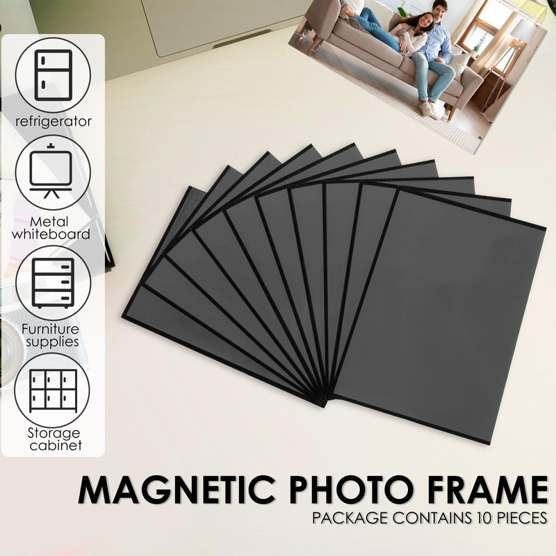 10Pcs Magnetic Picture Frame for Refrigerator Clear PVC Fridge Magnetic