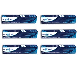Oranurse Unflavoured Toothpaste 6 Pack for Kids and Adults Non Flavoured Toothpaste with 1450ppm Fluoride for Sensitive Mouths | Non Foaming SLS Free Adults and Kids Toothpaste | 50ml